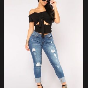 SOLD 🚫 Mid Rise Jeans - Medium Blue Wash